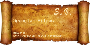 Spengler Vilmos névjegykártya